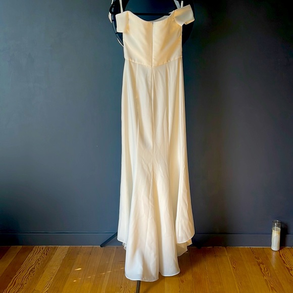 Amsale Long Bridesmaid Dress Eden Ivory - Picture 3 of 7